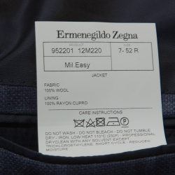 Pre Owned Ermenegildo Zegna Blue Windowpane Check Wool Milano Easy Fit Blazer XL