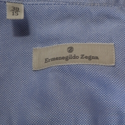 Pre Owned Ermenegildo Zegna Light Blue Chambray Cotton Long Sleeve Shirt S