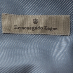 Pre Owned Ermenegildo Zegna Light Blue Diagonal Striped Cotton Long Sleeve Shirt S
