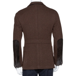 Pre Owned Ermenegildo Zegna Brown Cashmere Three Buttoned Jacket L