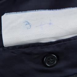 Pre Owned جاكيت بليزر رجالي ايرمنيجيلدو زينيا صوف أزرق كحلي مقلم L