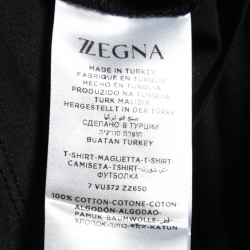Zegna Black Jersey Crew Neck T-Shirt L