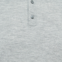 Pre Owned Ermenegildo Zegna Grey Cashmere Blend Polo Full Sleeve T-Shirt L
