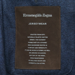 Pre Owned Ermenegildo Zegna Navy Blue Elastic Knitted Jersey Jacket 4XL