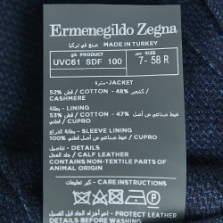 Pre Owned Ermenegildo Zegna Navy Blue Elastic Knitted Jersey Jacket 4XL