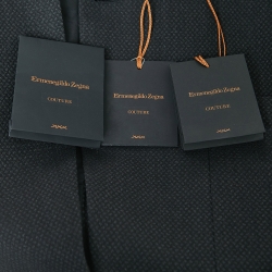 Pre Owned Ermenegildo Zegna Couture Black Patterned Wool Single Breasted Blazer XL