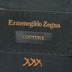 Pre Owned Ermenegildo Zegna Couture Black Patterned Wool Single Breasted Blazer XL