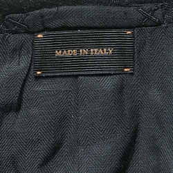 Pre Owned Ermenegildo Zegna Couture Black Patterned Wool Single Breasted Blazer XL