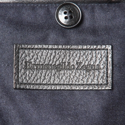 Pre Owned Ermenegildo Zegna Black Synthetic Patch Pocket Detail Button Front Jacket XL