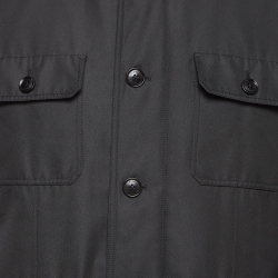 Pre Owned Ermenegildo Zegna Black Synthetic Patch Pocket Detail Button Front Jacket XL