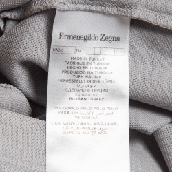 Ermenegildo Zegna Grey Wool Pique Polo T-Shirt XL