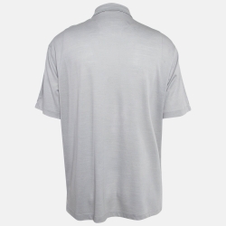 Ermenegildo Zegna Grey Wool Pique Polo T-Shirt XL