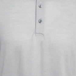 Ermenegildo Zegna Grey Wool Pique Polo T-Shirt XL