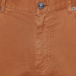 مملوكة مسبقًا Zegna Brown Cotton Regular Fit City Trousers M/Waist 34.5"