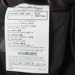 Pre Owned Ermenegildo Zegna Blue/Black Leather and Suede Bomber Jacket XXXL