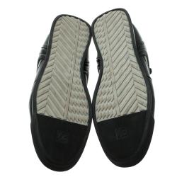 Pre Owned Ermenegildo Zegna Black Leather Lace Up Sneakers Size 42