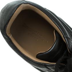 Pre Owned Ermenegildo Zegna Black Leather Lace Up Sneakers Size 42