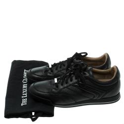 Pre Owned Ermenegildo Zegna Black Leather Lace Up Sneakers Size 42