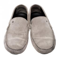 Pre Owned حذاء قيادة لوفرز إيرمنجليدو زينيا سويدي رصاصي مقاس 41