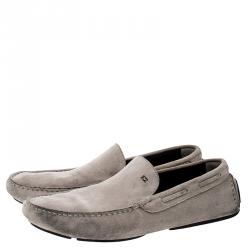 Pre Owned حذاء قيادة لوفرز إيرمنجليدو زينيا سويدي رصاصي مقاس 41