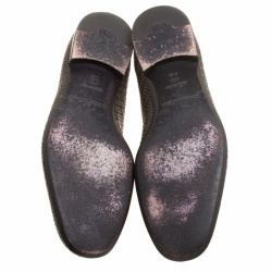 Pre Owned حذاء لوفرز ايرمنيجيلدو زينيا شراشيب ليدو جلد مغزول بني مقاس 42