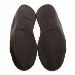 Pre Owned حذاء رياضي ايرمنيجيلدو زينيا سليب أون خياطة ثلاثية بل تسوتا جلد مغزول بني داكن كوتور مقاس 41