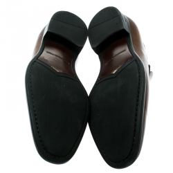 مملوكة مسبقًا Ermenegildo Zegna Brown Leather Penny Loafers Size 41