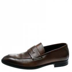 مملوكة مسبقًا Ermenegildo Zegna Brown Leather Penny Loafers Size 41