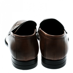 مملوكة مسبقًا Ermenegildo Zegna Brown Leather Penny Loafers Size 41