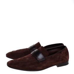 مملوكة مسبقًا حذاء لوفرز ايرمنيجيلدو زينيا اسولا سويدي بنية مقاس 44