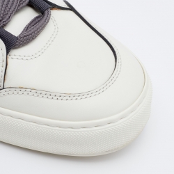 Pre Owned Ermenegildo Zegna Off White Leather Tiziano Sneakers Size 42