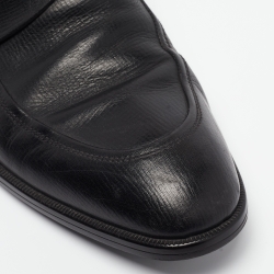 Ermenegildo Zegna Black Leather Slip On Loafers Size 45.5