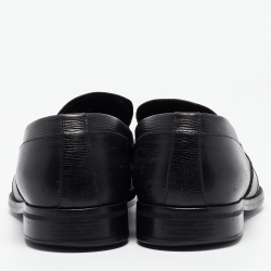 Ermenegildo Zegna Black Leather Slip On Loafers Size 45.5
