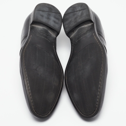 Ermenegildo Zegna Black Leather Slip On Loafers Size 45.5