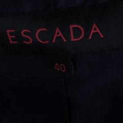 Escada Contrast Piped Navy Blazer S