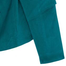 Pre Owned Escada Turquoise Contrast Collar Jacket XS