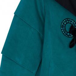 Pre Owned Escada Turquoise Contrast Collar Jacket XS