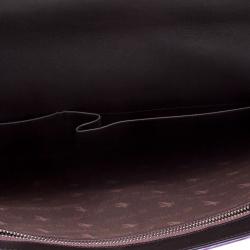 Pre Owned Etro Purple Paisley Embossed Leather Document Case