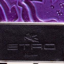 Pre Owned Etro Purple Paisley Embossed Leather Document Case