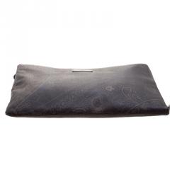 Etro Dark Brown Paisley Printed Coated Canvas Document Holder