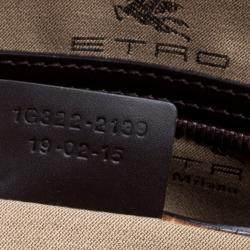 Etro Dark Brown Paisley Printed Coated Canvas Document Holder