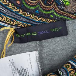Pre Owned Etro Multicolor Paisley Printed Jersey Jogger Pants 3XL
