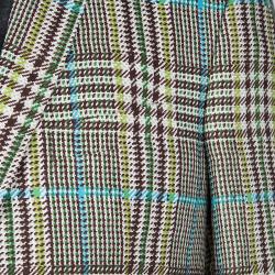 Pre Owned Etro Multicolor Linen Glen Plaid Superleggera Blazer L