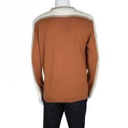 Etro Colorblock Faux Suede Panel Detail Button Front Cardigan XL