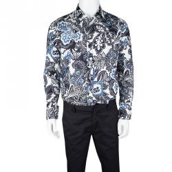 مملوكة مسبقًا Etro Multicolor Floral Printed Cotton Long Sleeve Button Front Shirt L
