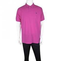 Pre Owned Etro Pink Honeycomb Knit Short Sleeve Polo T-Shirt 3XL