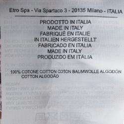 مملوكة مسبقًا قميص إيترو قطن مقلم وسمك مطبوع متعدد الألوان بأكمام طويلة أزرار أمامية L