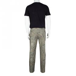 Pre Owned Etro Multicolor Paisley Printed Cotton Trousers L