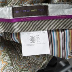 Pre Owned Etro Multicolor Paisley Printed Cotton Trousers L