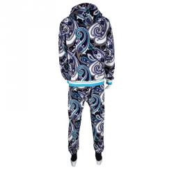 Etro Muticolor Printed Terrycloth Zip Front Sweatshirt and Jogger Pant Set L